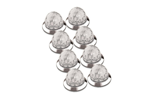 3/4" Mini Watermelon LED Clear Lens/White Light - 8 Pack