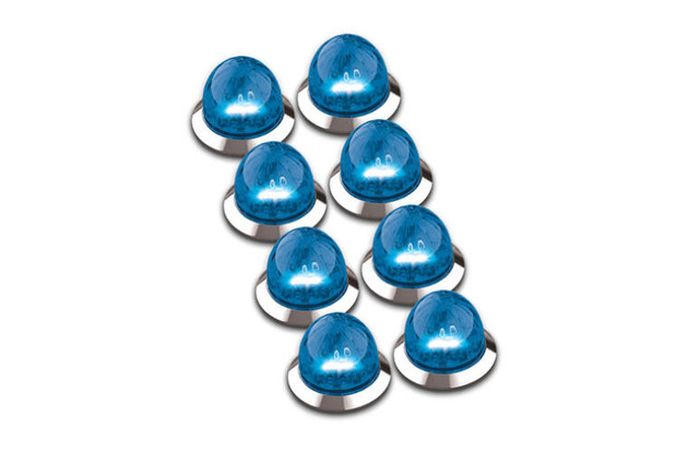 3/4" Mini Watermelon LED Blue Lights- 8 Pack