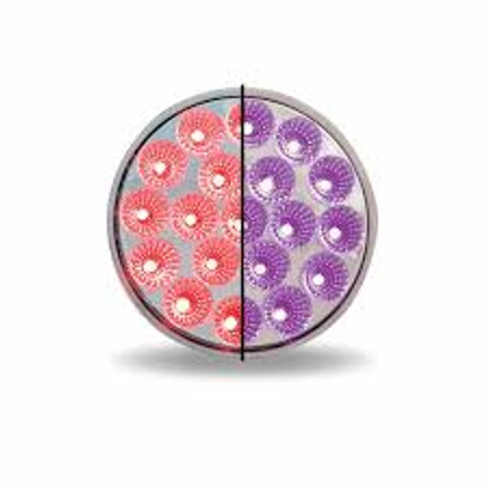 4" RED STOP, TURN & TAIL TO PURPLE AUXILIARY ROUND LED LIGHT - 19 DIODES 4" RED STOP, TURN & TAIL TO PURPLE AUXILIARY ROUND LED LIGHT - 19 DIODES