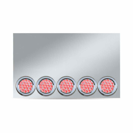 20" Drop SS Center Panel with 5 x 4" Clear LEDs
