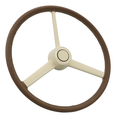 20" Retro Style Brown Leather Steering Wheel