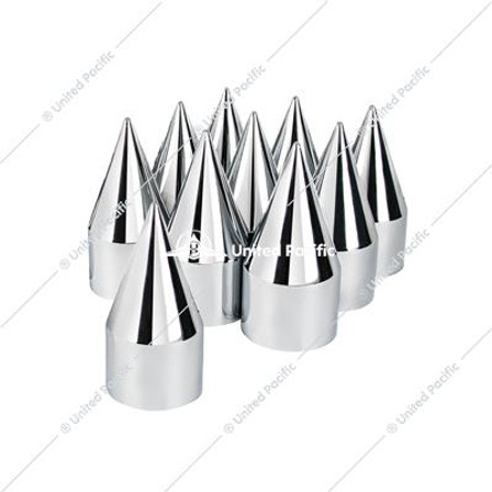 United Pacific 33 mm x 4 1/8" Chrome Spike Nut Cover - Thread-On (10/Pack) - 10007