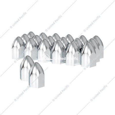 1-1/2" X 2-3/4" Chrome Plastic Bullet Nut Covers - Push-On (20-Pack)