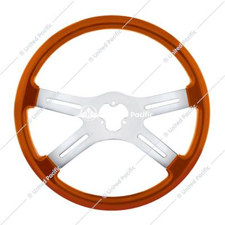 18" Vibrant Color 4 Spoke Steering Wheel - Cadmium Orange