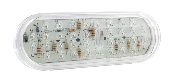 Hi Count® Oval LED Stop Tail Turn Lights Red w/ Clear Lens