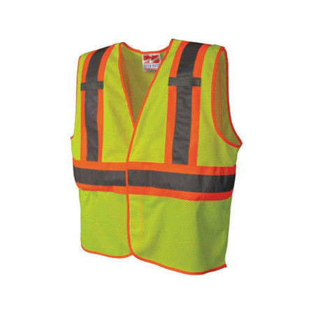 High Visibility Vest, Yellow/Green with Silver Stripe, ANSI Class 2, Hook & Loop Closure, 2X-Large/3X-Large High Visibility Vest, Yellow/Green with Silver Stripe, ANSI Class 2, Hook & Loop Closure, 2X-Large/3X-Large