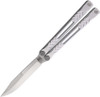 REVO Knives Nexus Balisong Butterfly Knife - 4.5" 154CM Stonewashed Clip Point Blade, Milled Matte Sile Aluminum Handles