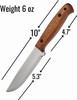 BPS Knives Adventurer Camping Bushcraft Fixed Blade - 5.3" 1066 HC Steel Blade, Walnut Wood Handles, Leather Sheath, Ferro Rod