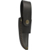 BRISA Bobtail 80 Fixed EDC Knife - 3.14" 12c27 Sandvik Drop Point Blade, Full Flat Grind, Green Micarta Handles, Leather Sheath