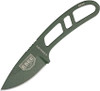 ESEE Knives Candiru EDC Fixed Blade - 2" 1095 Carbon Blade, OD Green Powder Coat, Black Molded Sheath with Clip Plate Attachment and Survival Kit
