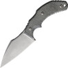 Bastinelli Creations The Foreigner Fixed Blade - 3.38" M390 Stonewashed Blade, Black Canvas Micarta Handles, Kydex Sheath