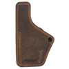 Versacarry Compound Custom IWB Holster - Right Hand, Fits Glock 43, Distressed Brown Leather and Polymer