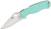 Spyderco Para Military 2 Folding Knife - 3.42" CPM-S90V Satin Plain Blade, Teal G10 Handles - C81GPTL2