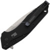 Kershaw Dividend Assisted Flipper Knife  - 3" CPM-Magnacut Plain Blade, Black Aluminum Handles - 1812BLKMAG