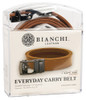 Bianchi Leather B13 - EDC NexBelt - 1.5" Wide, User Adjustable Up to 50", Brown Leather, High Gloss Silver Buckle