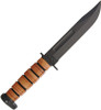 KA-BAR 1317 Dog's Head Utility Knife - 7" 1095 Cro-Van Blade, Stacked Leather Handle, Dog's Head Logo Leather Sheath