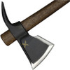 WOOX Solo Axe Brown - 3.5" Cutting Edge, C45 Carbon Steel Head, Hickory Handle, 19" Overall Length, Leather Sheath