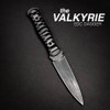 Black Knight Blades Valkyrie Dagger Fixed Blade - 3.875" 8670 Steel Dagger Blade, Black Contoured G10 Handle, Kydex Sheath