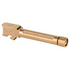 True Precision Glock 19, 19X, & G45 Threaded Barrel (Gen 1-5 Compatible) -  Copper TiCN Finish, Includes Thread Protector