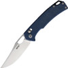 SRM Knives 9203 Ambi Lock Folding Knife - 3.54" 10Cr15CoMoV Stainless Steel Blade, Blue Micarta Handle - 9203-ME