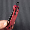 SRM Knives 9203 Ambi Lock Folding Knife - 3.54" 10Cr15CoMoV Stainless Steel Black Blade, Red Micarta Handle - 9203-MR2