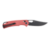 SRM Knives 9203 Ambi Lock Folding Knife - 3.54" 10Cr15CoMoV Stainless Steel Black Blade, Red Micarta Handle - 9203-MR2