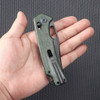 SRM Knives 9203 Ambi Lock Folding Knife - 3.54" 10Cr15CoMoV Stainless Steel Black Blade, OD Green Micarta Handle - 9203-MG2