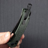 SRM Knives 9203 Ambi Lock Folding Knife - 3.54" 10Cr15CoMoV Stainless Steel Black Blade, OD Green Micarta Handle - 9203-MG2