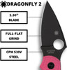 Spyderco Dragonfly 2 Lightweight Folding Knife - 2.28" S30V Black TiCN Plain Blade, Pink FRN Handles - C28FPPNS30VBK2