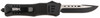 Steel River Knives Spartan OTF Knife - 3.75" 440C Two-Tone Drop Point Blade, Black Aluminum Zinc Alloy Handle
