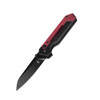 Kizer Knives Hyper Button Lock Folding Knife - 2.99" S35VN Black Drop Point Blade, Red/Black Milled Aluminum Handles - Ki3632A2