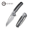 CIVIVI Knives Sentinel Strike Button Lock Flipper Knife - 3.7" K110 Stonewashed Reverse Tanto Blade, Gray Aluminum Handles with Black FRN Inlay - C22025B-2