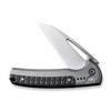 CIVIVI Knives Sentinel Strike Button Lock Flipper Knife - 3.7" K110 Stonewashed Reverse Tanto Blade, Gray Aluminum Handles with Black FRN Inlay - C22025B-2