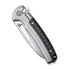 CIVIVI Knives Sentinel Strike Button Lock Flipper Knife - 3.7" K110 Stonewashed Reverse Tanto Blade, Gray Aluminum Handles with Black FRN Inlay - C22025B-2