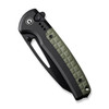 CIVIVI Knives Sentinel Strike Button Lock Flipper Knife - 3.7" K110 Black Reverse Tanto Blade, Black Aluminum Handles with OD Green FRN Inlay - C22025B-3