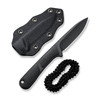 CIVIVI Knives Mini Elementum Fixed Blade Neck Knife - 2.24" Nitro-V Black Drop Point Blade, Black G10 Handles, Kydex Sheath - C23010-1