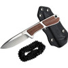CIVIVI Knives Mini Elementum Fixed Blade Neck Knife - 2.24" Nitro-V Satin Drop Point Blade, Brown Linen Micarta Handles, Kydex Sheath - C23010-2
