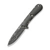 CIVIVI Knives Mini Elementum Fixed Blade Neck Knife - 2.24" Damascus Drop Point Blade, Dark Green Canvas Micarta Handles, Kydex Sheath - C23010-DS1