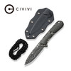 CIVIVI Knives Mini Elementum Fixed Blade Neck Knife - 2.24" Damascus Drop Point Blade, Dark Green Canvas Micarta Handles, Kydex Sheath - C23010-DS1