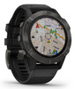 Garmin 0100255810 fenix 6 Sapphire Watch Carbon Gray DLC w/Black Band iPhone/Android