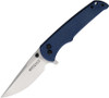 Boker Magnum Bluejay Button Lock Flipper Knife - 3.39" 440A Satin Clip Point Blade, Blue Canvas Micarta Handles - 01SC722