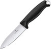 Victorinox Swiss Army Venture Fixed Blade Knife - 4.13" 14C28N Satin Drop Point Blade, Black Polymer Handles, Plastic Sheath - 3.0902.3
