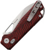 Kunwu Knives Pulsar XT Lock Folding Knife - 3.34" Satin Drop Point Elmax Steel Blade, Red G10 G-Mascus Handles
