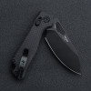 Kunwu Knives Pulsar XT Lock Folding Knife - 3.34" Black DLC Drop Point Elmax Steel Blade, Carbon Fiber Handles