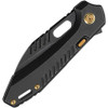 Vosteed Cutlery RSKAOS Mayhem Folding Knife - 3.46" M390 Black PVD Wharncliffe Blade, Black Titanium Handles, Gold Accents