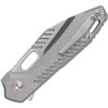 Vosteed Cutlery RSKAOS Mayhem Folding Knife - 3.46" M390 Satin Wharncliffe Blade, Gray Titanium Handles