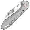 Vosteed Cutlery RSKAOS Mayhem Folding Knife - 3.46" M390 Satin Wharncliffe Blade, Gray Titanium Handles