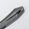 Vosteed Cutlery RSKAOS Mayhem Folding Knife - 3.46" M390 Satin Wharncliffe Blade, Gray Titanium Handles