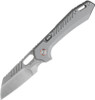 Vosteed Cutlery RSKAOS Mayhem Mayhem Folding Knife - 3.46" M390 Satin Sheepsfoot Blade, Gray Titanium Handles