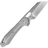 Vosteed Cutlery RSKAOS Mayhem Mayhem Folding Knife - 3.46" M390 Satin Sheepsfoot Blade, Gray Titanium Handles